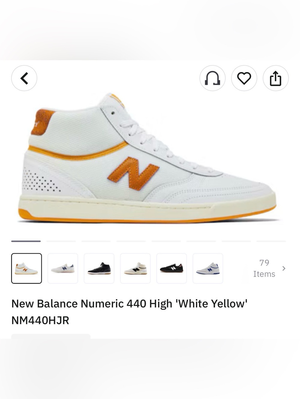 New Balance High-Top Sneakers in White and Yellow